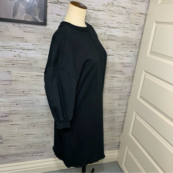 Everlane Sweater Dress Sz XS Black Jersey Organic Cotton 1/2 Sleeve Minimalist - Picture 5 of 11